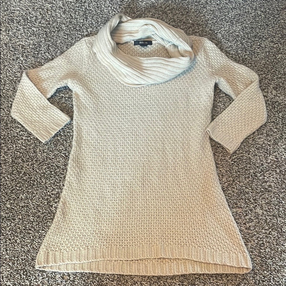 Style & Co. Cream Cowl Neck Sweater